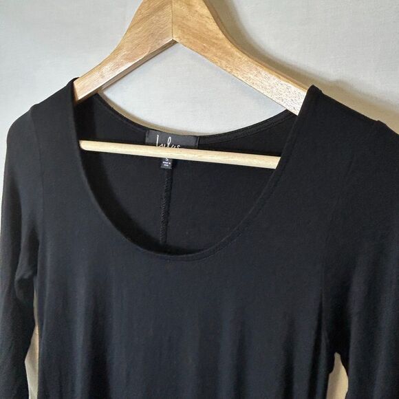 Lulus Twirl Power Black Scoop Neck 3/4 Sleeve Swing Mini Dress Size S - Picture 5 of 9
